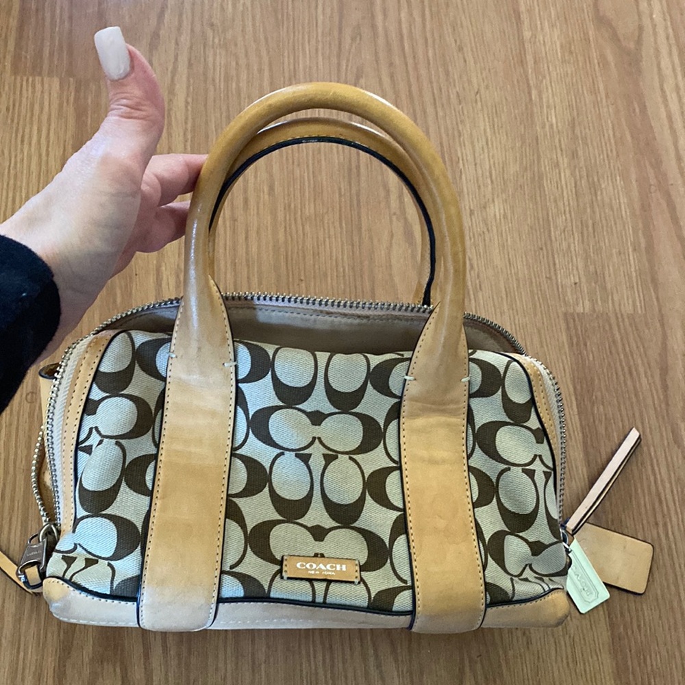Authentic tan coach purse